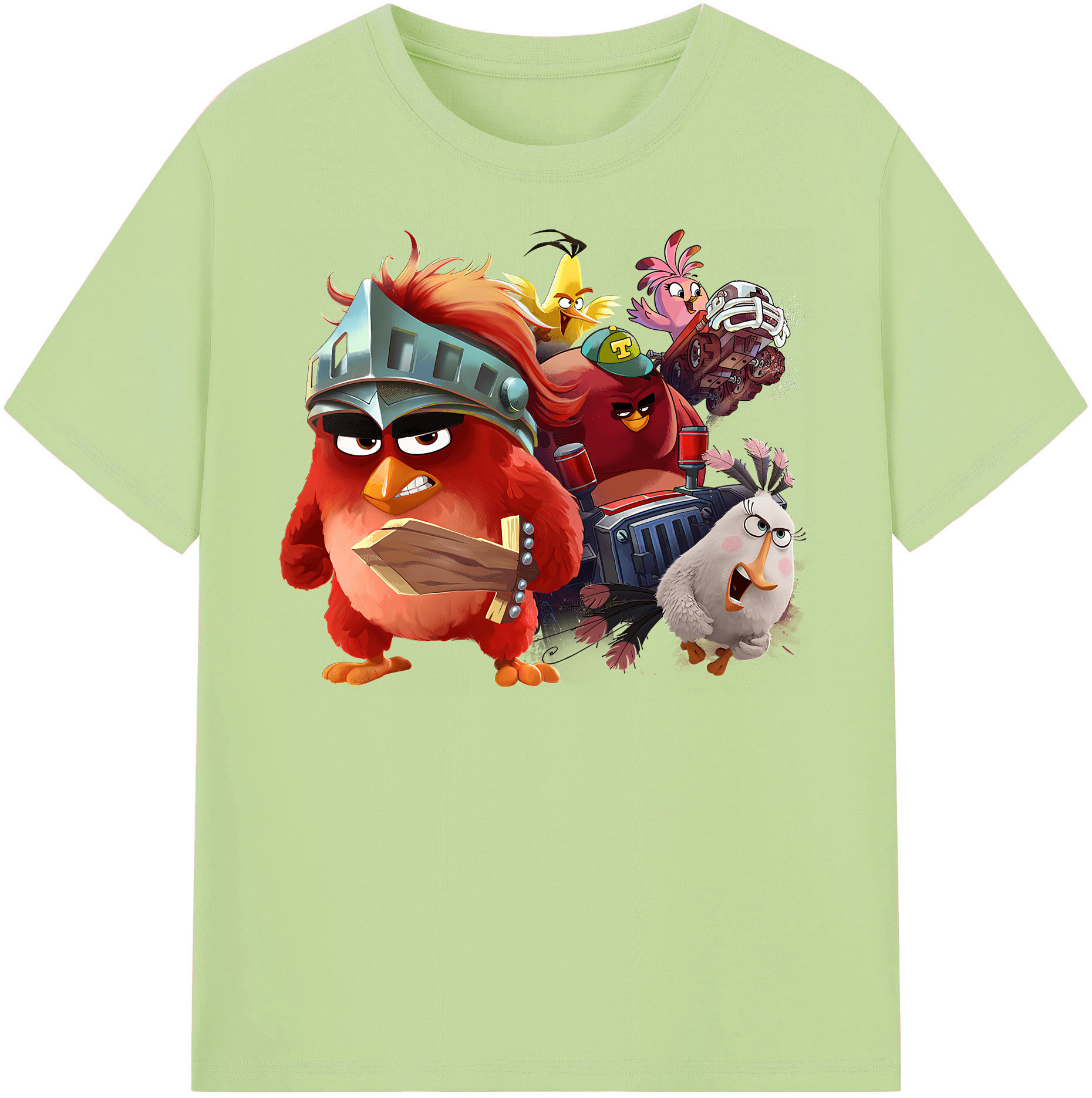 （画像用） Angry Birds アングリーバード 綿100％半袖Tシャツ（フロントプリント）